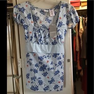 BNWT Blue Floral Babydoll Top